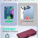 OCASE Compatible with iPhone 15 Wallet Case, PU Leather Flip Folio Case with Card Holders RFID Blocking Kickstand [Shockproof TPU Inner Shell] Phone Cover 6.1 Inch 2023, Burgundy