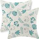 Fall Pillow Covers 12x20 Set of 2 Pumpkin and Maple Leaf Fall Decor Pillowcase Linen Autumn Thanksgiving Decorative Outdoor Throw Pillow Covers Warm Tones Farmhouse Cushion Case for Couch Home (Blue White)