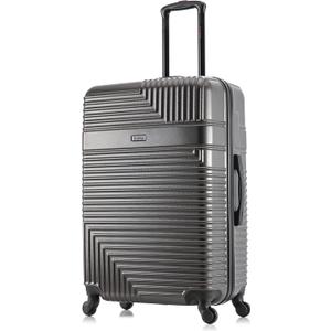 InUSA RESILIENCE Luggage with Spinner Wheels | Durable Lightweight Hardside Suitcase, Spacious Travel Bag with Handle and Trolley | 28-Inch Large Checked Luggage | Charcoal