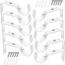 Frienda 10 Pcs Ivory White Curtain Rod Support Brackets Adjustable Curtain Rod Hangers for 1 Inch Diameter General Hardware Holders Wall Bracket Hanger Hooks with Screws