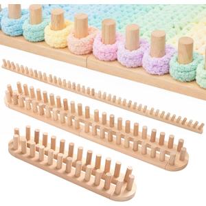 Novabright 64 Inch Chunky Blanket Loom Kit Adjustable Wood Chunky Yarn Loom Knitting Beech Wood No Needle Hand Reusable for Beginners, Home, Craft Gift