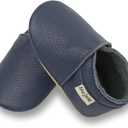 Mejale Baby Moccasins Boy Infant Shoe Toddler Leather Soft Sole Slipper Prewalker Light First Walking Crawling Blue Shoes, 12-18 Months, L