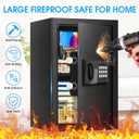 3.3 Cuft Large Fireproof Safe for Home, Home Safety Box Fireproof Waterproof with Electronic Keypad and Spare Keys, Anti-theft Digital Security Safe for Money Firearm Medicine Valuables