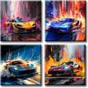 DJSYLIFE Car Posters Men Room Decor Canvas Printed Supercar Car Wall Art Racing Pictures Teen Boys Room Decor Modern Artwork for Man Cave Office Home Decorations (12"Wx12"Hx4)