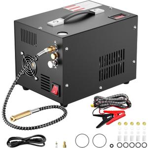 PCP Air Compressor, 4500PSI/30Mpa Scuba Tank Compressor, DC12V/AC120V PCP Airgun Compressor Manual-stop, Oil/Water-Free High Pressure Air Compressor Pump for Paintball, Air Rifle