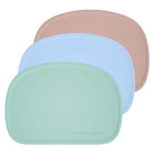 Cuddle Campus Set of 3 Silicone Placemats with Raised Edges for Kids, Toddlers, Babies, Non-Slip Dinning Table Mat, Baby Eating Mat, Food Mat Set-1