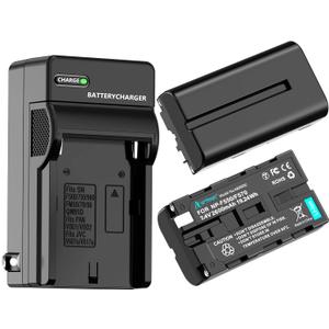 Artman NP-F550 Battery 2-Pack and Wall Charger for Sony NP F550, F530, F970, F960, F770, F750, F330, CCD-SC55, TR516, TR716, TR818, TR910, TR917 Camera, CN-160, CN-216 LED Video Light (2600 mAh)