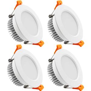 YGS-Tech 3.5 Inch LED Recessed Lighting, Dimmable Downlight 7W(55W Halogen Equivalent), CRI80, 4000K Natural White, Ceiling Light with LED Driver(4 Pack)