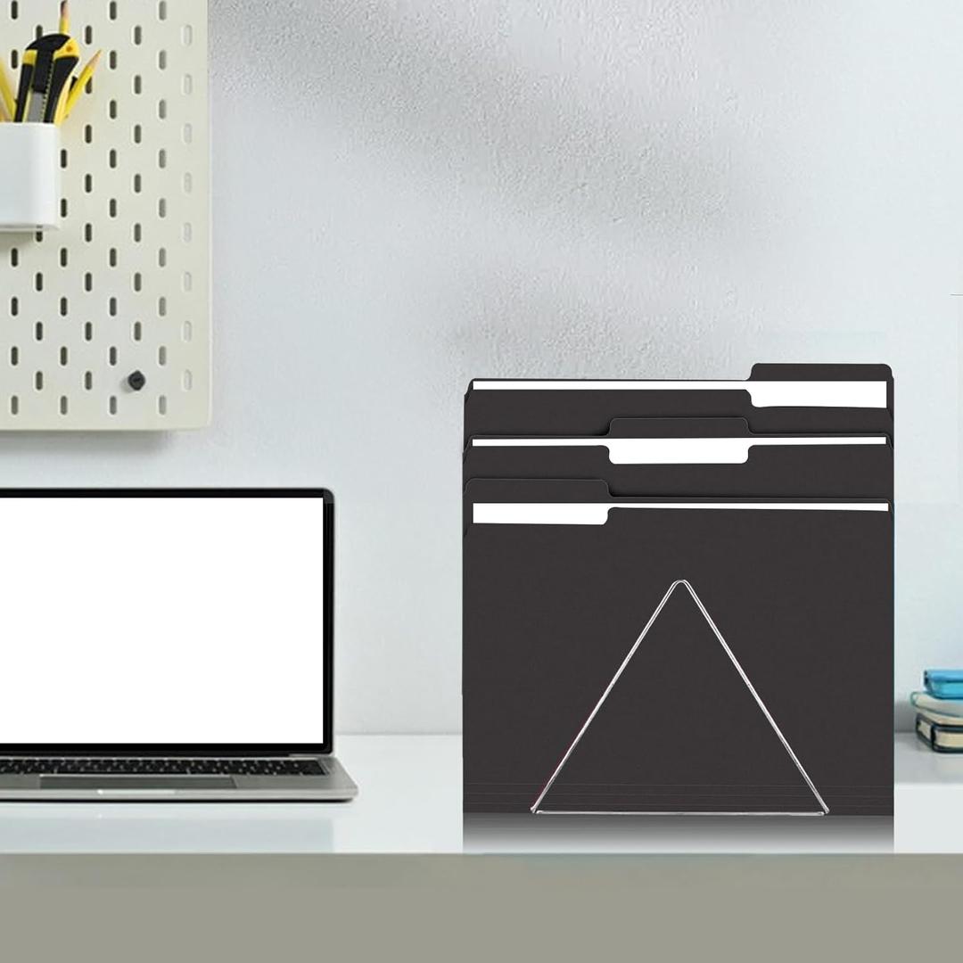 File Folder, RAZCC 80Pack 1/3 Cut Tab File Folders Letter Size, Black Folders for Dcouments, Folders with Tab Great for Organizing and Easy File Storage