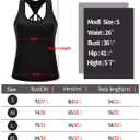 RUNNING GIRL Workout Tank Tops with Built in Bras for Women,Compression Shirt Strappy Back Athletic Yoga Tops (Black)
