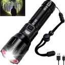 Flashlight High Lumens Rechargeable, 990,000 High Lumens Handheld Tactical LED Flashlights Battery Powered, Zoomable Super Bright Flash Light with 3 Modes, USB C, Waterproof for Emergency