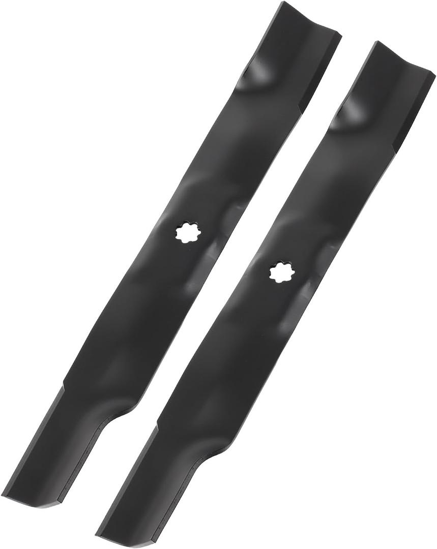 Lawn Mower Blades Replacement Part Number John Dee re 42 inch AM137327 AM141032 M154061 Compatible with D130 D110 D105 D125 102 105 115 E100 E110 E120 E130 X300 Z225 LA135 Z235, 2 Pack