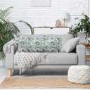 Green Cotton Print Ruffle Pillow Case 14 x 36 Inches Floral Pillow Cover for Bedroom Decoration Couch Sofa