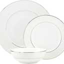 Lenox Venetian Lace Place Setting Bowl and  Venetian Lace Dinner Plate, White