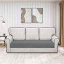 Easy-Going 100% Waterproof Dog Bed Cover Reversible Leak Proof Couch Cover Washable Sofa Cover Furniture Protector Blanket for Pets Kids Children Dog Cat (30x70 Inch, Gray/Light Gray)