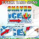 Remagr 3 Pcs Ice Cream or Shaved Ice Signs Include 1 Feather Flag Kit 11 ft Swooper Flag Banner with Pole and Ground Stake 2 Yard Signs with Metal Stakes for Business Advertising Outside (Shaved Ice)