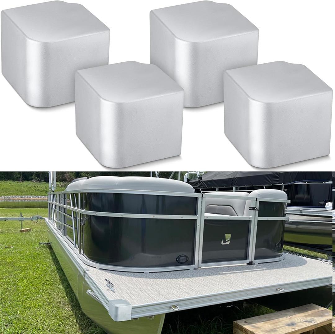 4 Boat Aluminum Corner Cap Casting Suitable for 90 Rounded Corner, not 90 Right Angles. Height: 3-9/16" to 3-5/8" Top: 4-1/16" to 4-3/16"