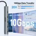 Acer 10 Gbps USB C Hub, USBC Splitter with 4*USB C 3.2 and 100W PD Port, Fast Transfer Type-C Multiport Adapter Compatible with MacBook Pro/M2/M1, iPad, Surface Pro, XPSNo Video Output