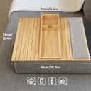 GIIFER Couch Cup Holder Tray4 in 1 Couch armrest Table with Side Storage PocketCouch arm Tray Anti-Slip, Bamboo Couch Table for Drinks, Snacks, Cup, Remote and Phone for Most Armrests on Couches