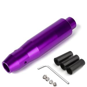 Automatic Shift Knob with Push Button, 5.7" Weighted Shifter Lever Handle Car Gear Head with Adapters, Aluminum Alloy Gear Shifting Lever for Most Auto Transmission Vehicle (Purple)