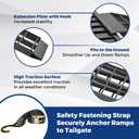 LEMNISCATE Aluminum Loading Ramps for Pickup Trucks, 1500 LBS, 7.5FT Folding Trailer Ramps with Handle & Buckle, for Lawn Mowers, Motorcycle, UTV, ATV, 89"x12", 2PC, Black
