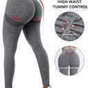 NORMOV 4 Piece Butt Lifting Workout Leggings for Women, Seamless Gym Scrunch Booty Lifting Sets (Small, 4packs(2black+2dark Grey ))