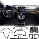 for Honda CRV CR-V 2017~2022 Full Set of Car Interiors Instrument Panel Decorative Center Console Moulding Trim Air Outlet Automotive Steering Wheel Cover Accessories 12Pcs (Carbon Fiber)