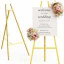 Gold Poster Easel Stand for Wedding Sign, Large Heavy Duty Welcome Wedding Sign Display 4-Tier Adjustableart Easel for Painting 1pcs