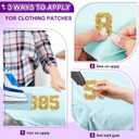 20Pcs Iron On Patches Rhinestone Numbers 0-9 Glitter Crystal Number Stickers Bling Rhinestone Numbers Iron On Alphabet Applique Patches for Clothing Jeans Shoes Hats Repair Decoration(Gold)