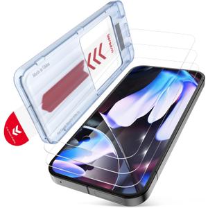 BERSEM 3 Pack for Google Pixel 10 Pro XL/Pixel 9 Pro XL Screen Protector, 9H+ Tempered Glass Film with Customized Installation Tray, Fingerprint Unlock, Military Grade Shatterproof, HD Clear, Scratch Resistant