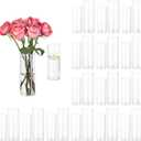 Hewory Glass Cylinder Vases for Centerpieces: 32PCS Clear Flowers Vases Bulk for Floating Candle Bouquet - Hurricane Candle Holders for Wedding Table Birthday Party Decorations