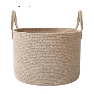 Woven Blanket Basket,65L Large Rope Storage Bin with Handles, Organizer for Blankets Toys Book and Clothes, Laundry Basket for Living Room Bedroom Nursery,Oatmeal
