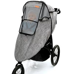 Stroller Rain Cover,Universal Stroller Accessory,Waterproof,Windproof Protection,Protect from Dust Snow,Baby Travel Weather Shield(Grey)