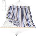 ANOW Outdoor Double Rope Hammock with Pad, Portable Hammock for Patio, Backyard, Beach, 450 LBS Weight Capacity, Blue Seaside (Only Hammock)