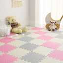 36 Tiles Foam Play Mat, Non-Toxic Square Foam Floor Tiles for Kids