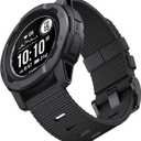 for Garmin Instinct Watch Band, Rugged Nylon Replacement Strap for Instinct 2 Instinct 3 45mm, Compatible with Garmin Instinct Solar, Tactical, Tide Esports, Sport Outdoor Work Use Replacement Band (Black (Black Buckle))