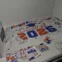 2025 Graduation Decorations-Class of 2025 Decorations Set with Congrats Grad Backdrop,Banner,Honeycomb Centerpiece and Balloons for Blue and Orange Graduation Party Supplies