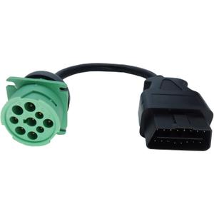 OBD2 Male to 9pin J1939 Female Adapter Cable OBDII to Green J1939