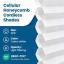 BlindsAvenue Cordless Cellular Shade, White, 32" W x 48" H