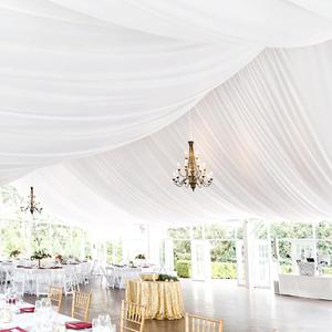 4 Panel White Ceiling Drapes - Premium Polyester Ceiling Drapery for Wedding Arch Draping - 5ft x 40ft