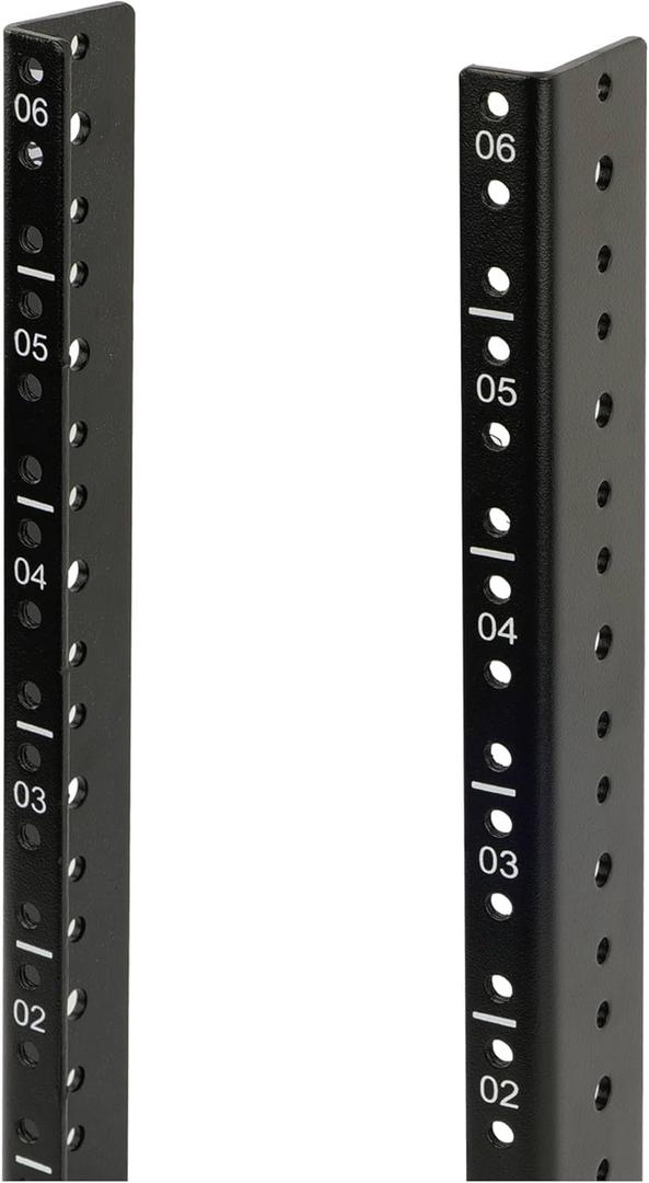 Tecmojo 6U Vertical Rack Rail Pair Kit DIY Rack Rails Kit, 12-24 Screws Included to Mount Equipment, Tapped Hole