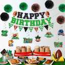 Football Birthday Party Decorations - Happy Birthday Banner, Themed Party Supplies, Pom Poms