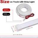 Car LED Strip Lights, 4m/13.12ft Waterproof Car Trunk Light Strip, White Color 6000k, Flexible Cutting Silicone, Auto On/Off, Low Voltage 12V LED Strip Lights for Cars
