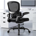 ALLGOD Ergonomic Office Chair, Breathable Mesh Ergonomic Desk Chair with Adjustable Lumbar Support, Flip-up Armrests, Computer Chairs Comfortable for Home, Office, Work, 300lbs, Black, Upgrade