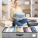 2 Pack Under Bed Storage Containers Ex-thick Solid Underbed Storage Bins