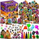 24 Pack Halloween Party Favors for KidsPrefilled Mesh Treat Bags with Toys, Gift Tags & TwineTrick or Treat Goodie Bag Fillers, Classroom Prizes & Exchange Gifts