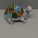 Nacome Solar Garden Outdoor Statues Turtle with Succulent and 7 LED Lights - Lawn Decor Tortoise Statue for Patio, Balcony, Yard Ornament - Unique Housewarming Gifts