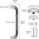 12 Inch Stainless Steel Chrome Shower Grab Bar, ZUEXT Bathroom Balance Bar, Safety Hand Rail Support, Handicap Elderly Injury Senior Bath Assist Handle
