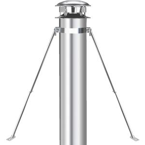 6" Extended Chimney Stove Pipe Roof Bracket Support, Stainless Steel Chimney Pipe Roof Support for Stove Pipe, Adjustable Chimney Pipe Bracing, Stability Against Wind & Snow