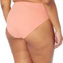 Amazon Essentials Women's High Waist High Leg Bikini Bottom (Large, Coral Pink)